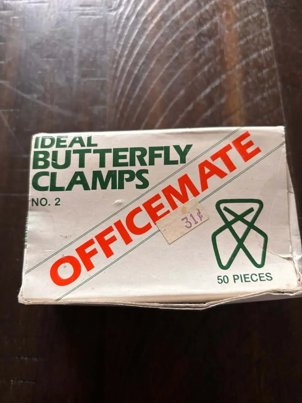 Officemate Ideal Butterfly Clamps No. 2 Medium Paper Clips, 50 Pieces